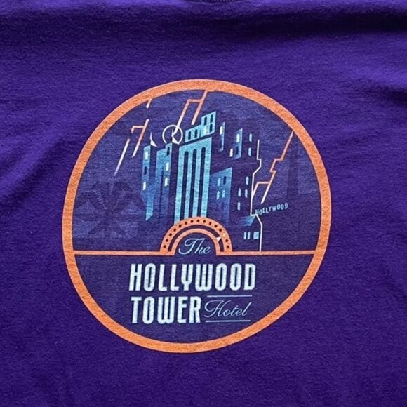 Hollywood Twilight Zone Tower of Terror Ride T Shirt Unisex Sz S Purple Disney - Picture 2 of 6